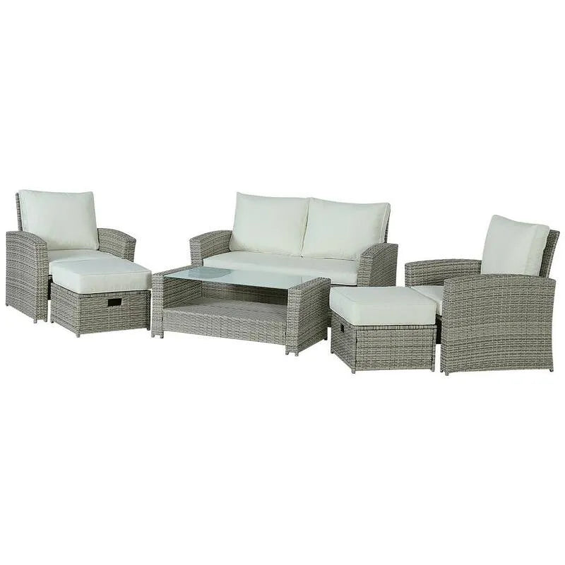 Schnittsofa, Garten, Patio, Grau, Beige, Wohnzimmer Modular Sitzgruppe, Garten-Sofas