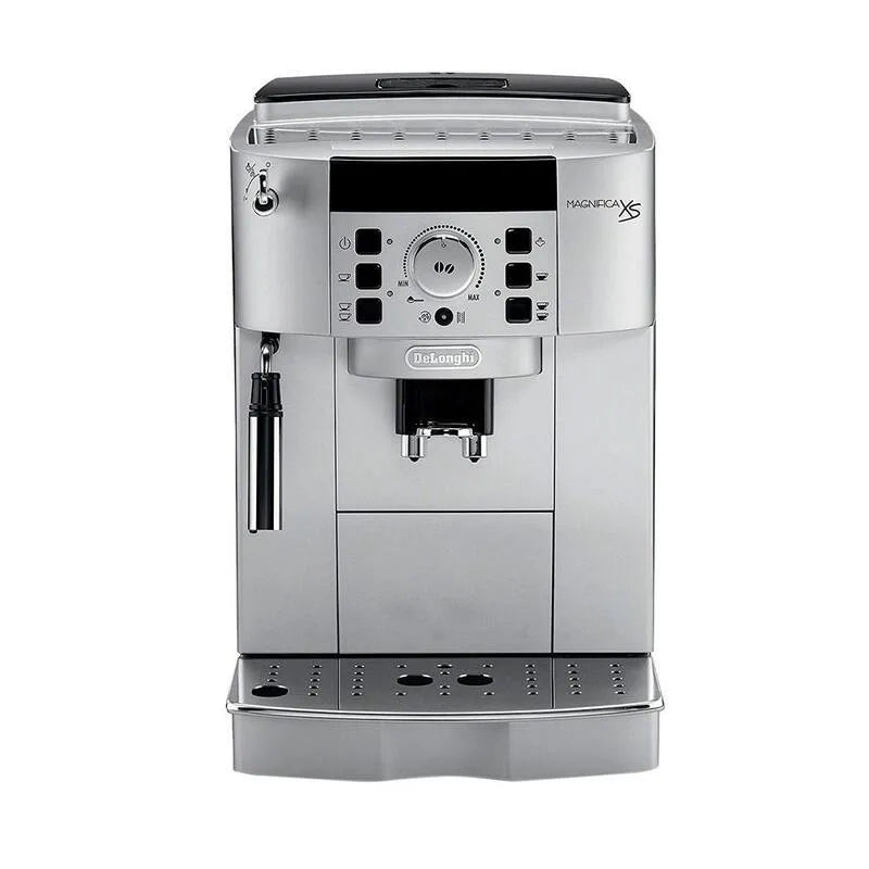 DeLonghi Espresso Maschine, kompaktes tragbares Design, Schwarz, Silber