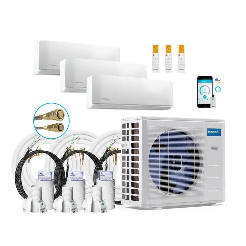 2. 25-Ton MRCOOL 2, 25-Ton kanalloses Mini-Split-System, 22 SEER, 27000 BTU, 25ft, 3-Zone, 12K, 27,000 BTU, 25,25ft, Weiß, Multi-Split-Systeme