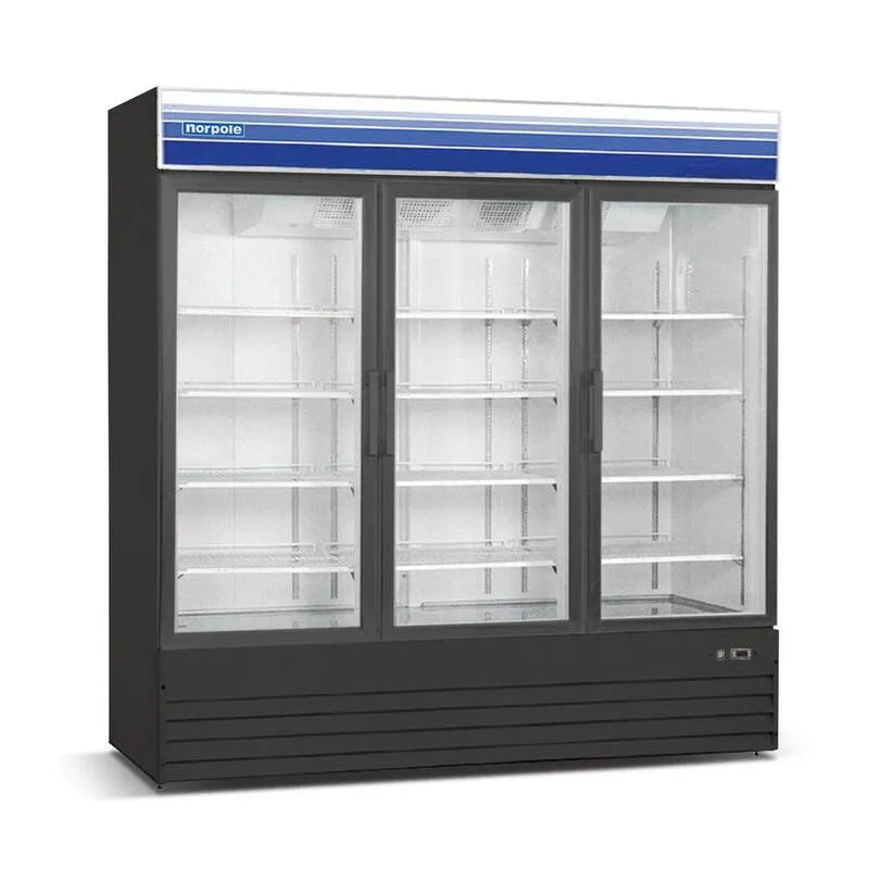 3-Door Kühlschrank 3-Tür, Commercial-Grade Design, 78 in., 53 cu ft, Schwarz
