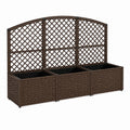 Pflanzkasten mit Rankgitter Polypropylen Braun 100 x 35 x 140 cm