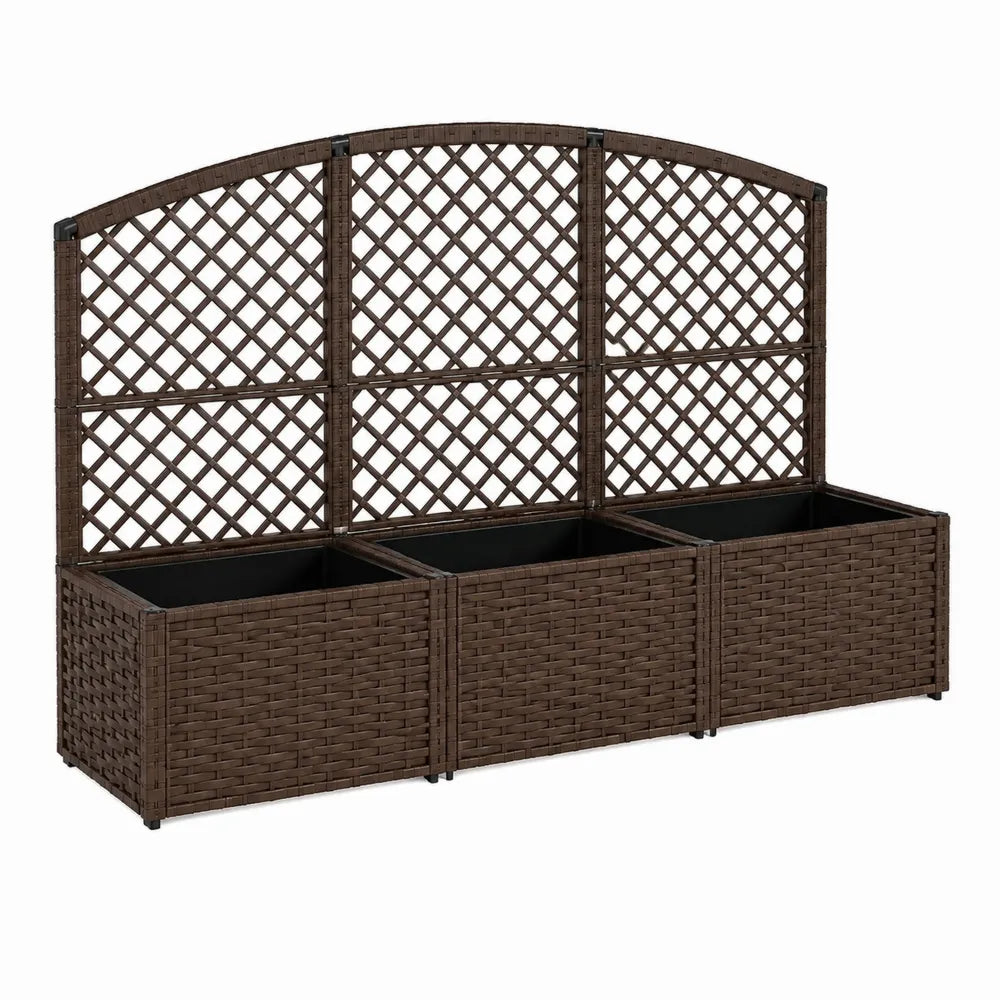 Pflanzkasten mit Rankgitter Polypropylen Braun 100 x 35 x 140 cm