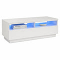TV Lowboard mit LED Beleuchtung MDF Weiß 180x40x45 cm
