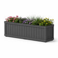 Pflanzkasten rechteckig PP Kunststoff Grau 120 x 40 x 40 cm