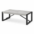 Couchtisch 120 x 60 x 40 cm MDF Betonoptik Grau Stahlgestell Schwarz Rechteckig