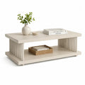 Couchtisch mit Ablagefach MDF Beige Rechteckig 120x60x40 cm