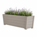 Hochbeet Pflanzkasten 120 x 60 x 60 cm PP Kunststoff Grau Rechteckig mit Holzoptik Oberfläche