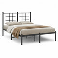 Metallbett Doppelbett Stahlrahmen Schwarz mit Kopfteil Fußteil 160 x 200 cm