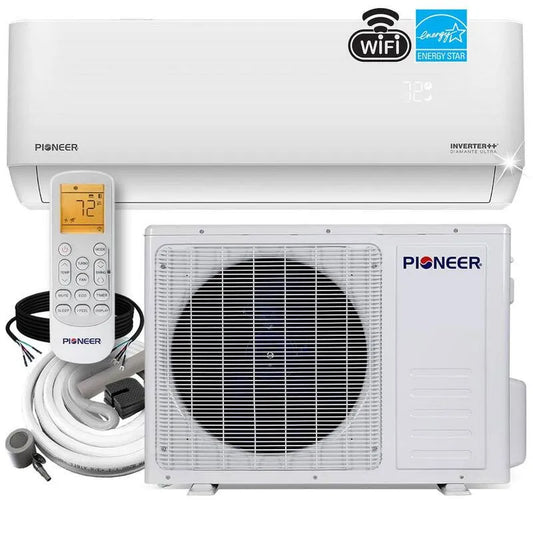 Pioneer Pionier 1-Ton kanalloses Mini-Split-System, Heat Function, 23 SEER, 12000 BTU, Wi-Fi, 230, 12,000 BTU