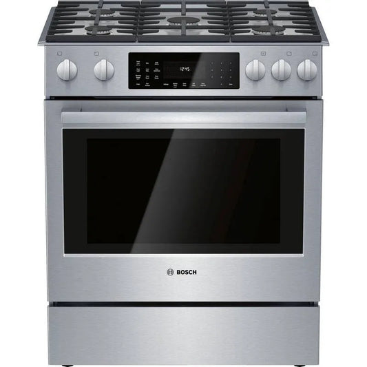 Bosch Serie 30 Slide-In Dual Fuel Herd, Edelstahl, Selbstreinigung, Konvektion Kochen, 30 in., 4. 6 cu ft, 4.6 cu. ft