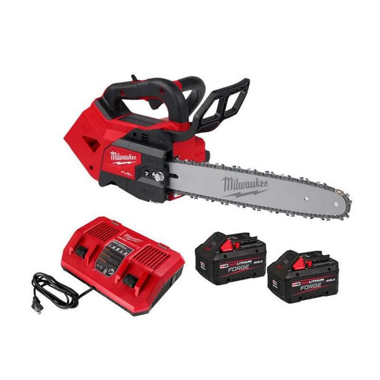 Milwaukee FUEL 14 M18 Kettensäge, kabellos Design, 14 in., 18V, 8. 0 Ah FORGE Batterie, Dual Rapid Ladegerät, bürstenlos, 8.0 Ah