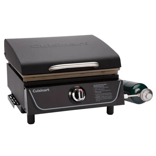 1-Burner, Tabletop Gas Grillplatte 1-Burner mit Hood Schwarz, 17 in.