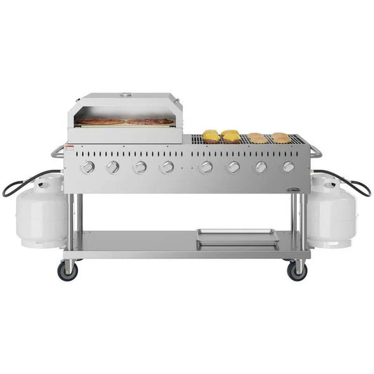 Tragbarer kommerzieller Garten-Propan-Grill, 60 Zoll, 30 Zoll, Pizzaofen in Edelstahl, kommerzielles Design, kompaktes tragbares Design
