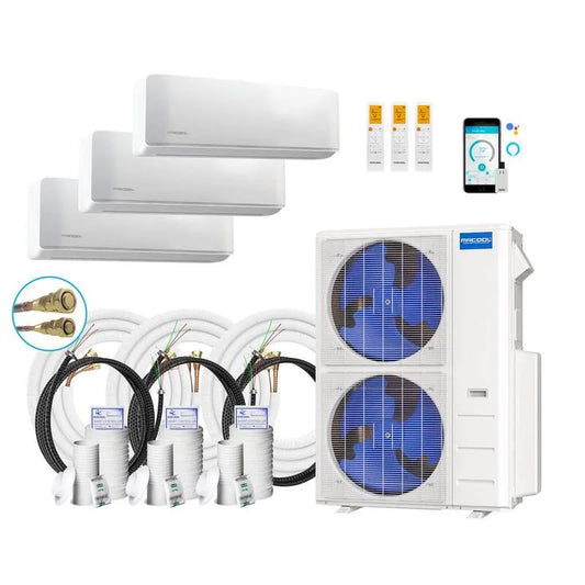 MRCOOL 4-Ton kanalloses Mini-Split-System, 20. 5 SEER, 48000 BTU, 16ft, 3-Zone, 36K, 48,000 BTU, 16,16ft, Weiß, Multi-Split-Systeme