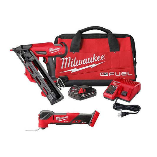 Milwaukee 18-Volt Gauge Angled Nailer Kit, kabellos Design, M18, 15, bürstenlos, Schwarz, Nailers Beenden