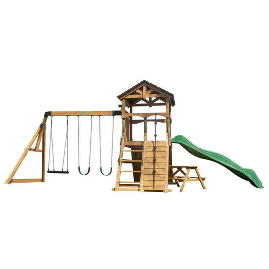 und Picknickbank, Endeavor II All Cedar Wood Kinder & # x27; Swing Set Playset, Braun, Swing-Sets