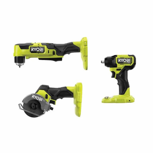 RYOBI HP 18V und Cut-Off-Werkzeug, 3/8 in., kabellos Design, kompakte, tragbare Bauweise, Nur Werkzeuge, Schlagschrauber, Rechtswinkelbohrer, Bürstenlos