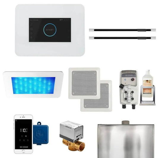 Poliert Chrome Dampfgenerator Steuerung Kit, iDream, Weiß, Poliertes Chrom, Dampfduschgeneratoren