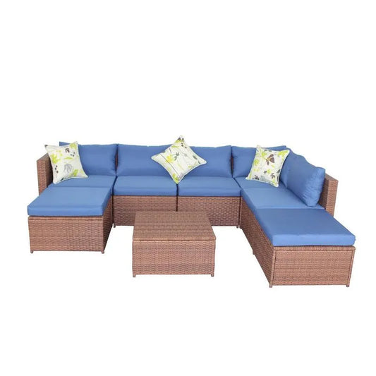 Sofa, Garten, Patio, Schokolade, Blau, Wohnzimmer Sitz