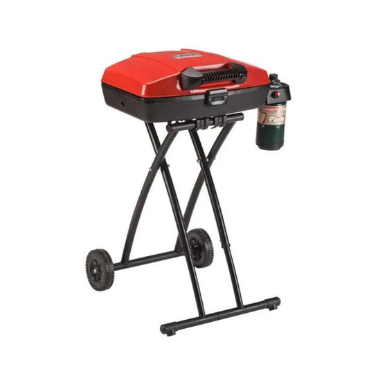Coleman Sportster Portable Propan Grill, 18 in., kompakte, tragbare Bauweise, Flüssigpropan, Rot