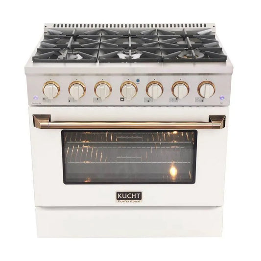 LP Ready Dual Fuel Herd, 36 in., 5. 2 cu ft, Weiß, Gold, 5.2 cu. ft