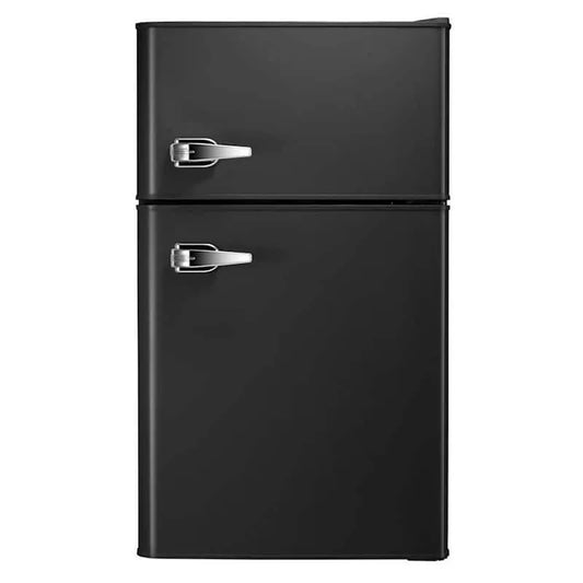 2-Door Kühlschrank 2-Tür, 19. 69 in., 3. 2 cu. ft, kompakte, tragbare Bauweise, Schwarz, 19.69 in, 3.2 cu. ft