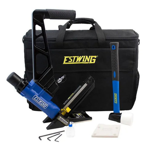 Estwing, Pneumatisches 2-in-1 15. 5-Gauge und 16-Gauge 2 in. Bodennagel und Stapler mit Beutel, Schwarz, Floating Nailers
