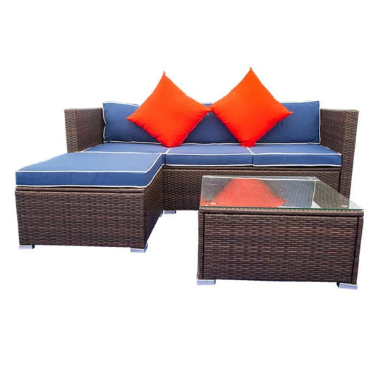 Sofa, Garten, Braun, Blau, Wohnzimmer Sitz, Dunkelblau, Garten-Sofas