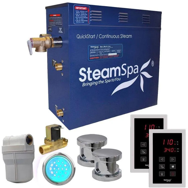 Generator, Serien-Dampfbad-Generator mit kontinuierlicher Dampf Plus Schnellstart Tech und Auto-Drain in poliertem Chrome, Royal, Dampfduschgeneratoren