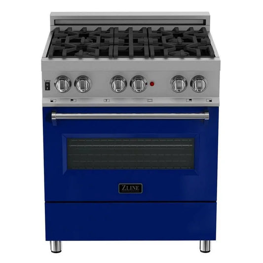 Burner Dual Fuel Herd, 30 in., 4 Burner, Edelstahl, Blau, Durasnow rostfreier Stahl, Dual-Fuel-Herde mit einem Backofen