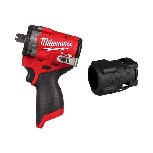 Milwaukee FUEL 12V M12, 1/2 in., Schlagschlüssel mit Pin-Verriegelung mit Schutzschuh, schnurloses Design, bürstenlos