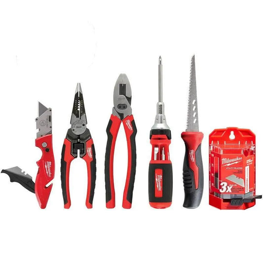 6 Teile Milwaukee, 6-Stück, Handwerkzeug-Kombi-Set