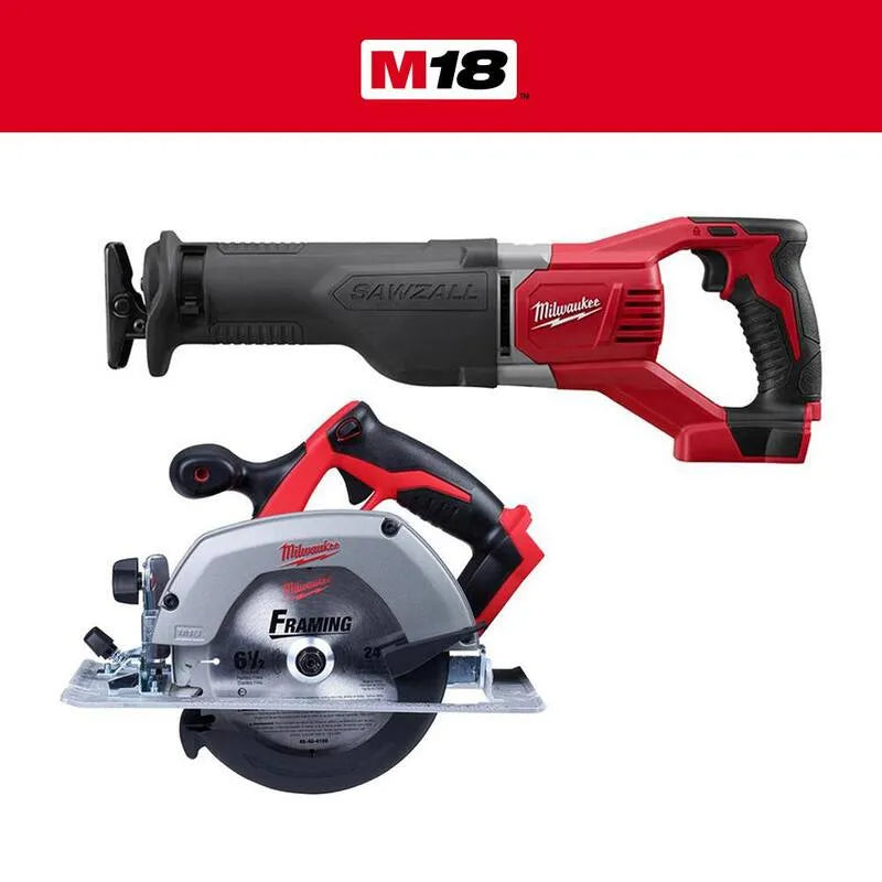 Milwaukee M18, kabellos Design, 18V, 2 in., Kreissäge, 18V Lithium-Ionen-Kabellos SAWZALL Säbelsäge und 6-1/2 in.