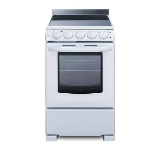 Summit Appliance, 20 in. 2. 3 cu. ft. Slide-In Electric Herd in Weiß, Einzelofen-Elektrische Herde, 2.3 cu. ft
