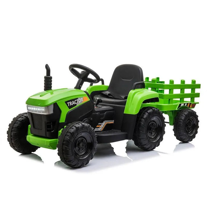 12-Volt Kinder batteriebetriebener elektrischer Traktor mit Trailer in Grün