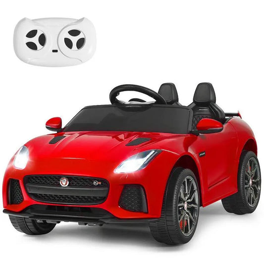 Costway, 12-Volt Jaguar F-Type SVR Lizenzierte Kinder fahren auf Auto motorisiertes Fahrzeug mit MP3 Red, Rot, Kinderfahrzeuge