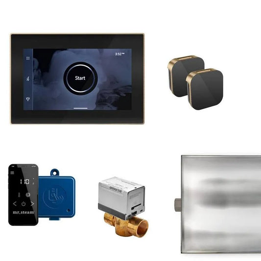 Generator, Max Dampfgenerator Steuerung Kit mit iSteamX Steuerung und Aroma Glas SteamHead in schwarz gebürsteter Bronze, gebürstete Bronze, Dampfduschgeneratoren
