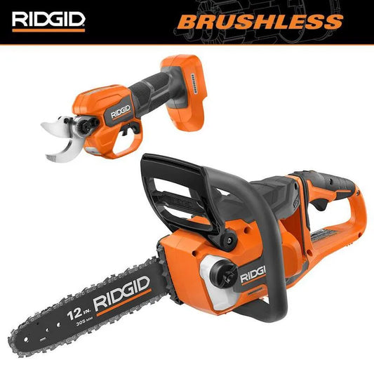 RIDGID Kettensäge, 18V, 12 in., Werkzeug Only, kabellos Design, bürstenlos