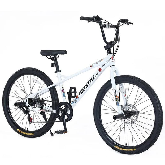 x27 Kinder Fahrrad Doppelscheibenbremsen 26 in., Kinder's Fahrrad für Jungen Mädchen Alter 12+ Jahre, Weiß, Kinderfahrzeuge