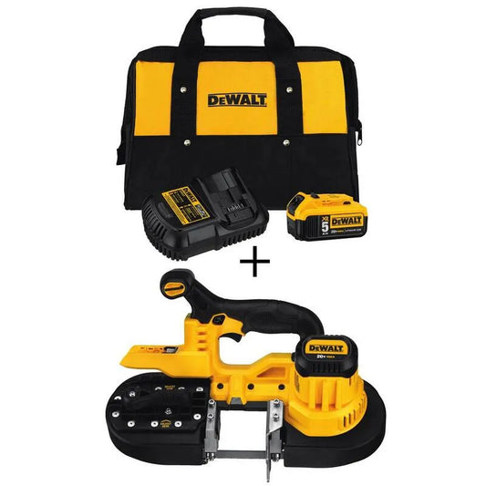 DEWALT 5. 0Ah Ladegerät und Kit, 20V, Schnurloses Design, 20V MAX Schnurlose Bandsäge, 5.0Ah