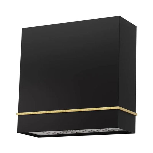 Dunstabzugshaube 3-Stufen, 600 CFM, 30 in., Edelstahl, Wand-Mountable, in Schwarz mit Gold