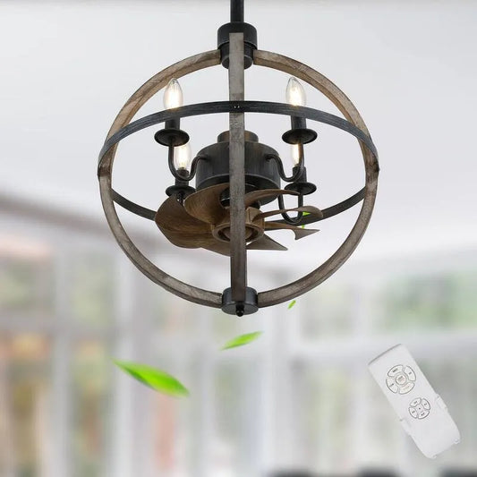 Deckenventilator, 15 in., 8 Reversible Blades, Innenbereich, Wood, Fernbedienung-Controlled Air Circulation