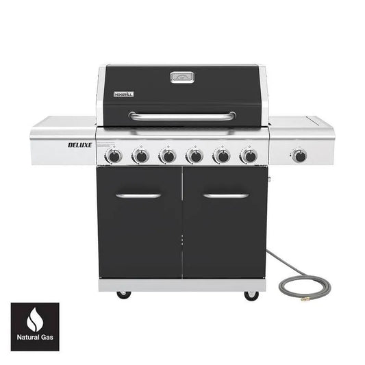 Brenner Erdgasgrill 6-Burner, Keramiktechnologie, Deluxe, Schwarz