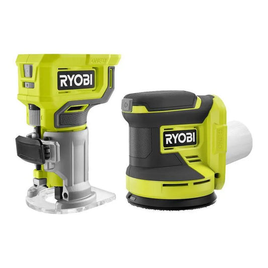 RYOBI 2-Werkzeugset, 18V, 5 in., kabellos Design, kompakte, tragbare Bauweise, Nur Werkzeuge, Random Orbit Sander