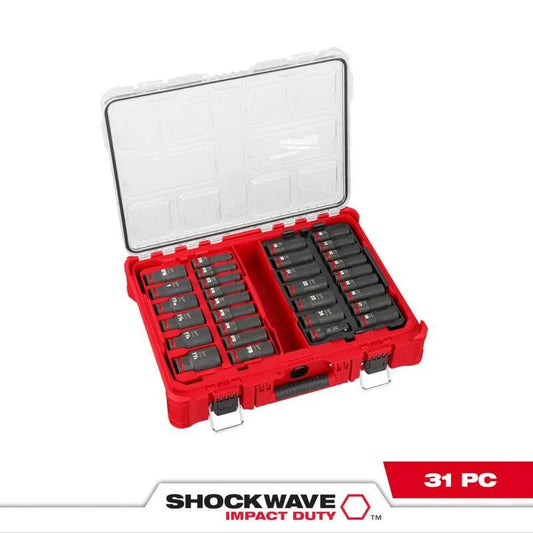Milwaukee 31 Teile Deep Well Impact PACKOUT Steckschlüsselsatz, 1/2 in.