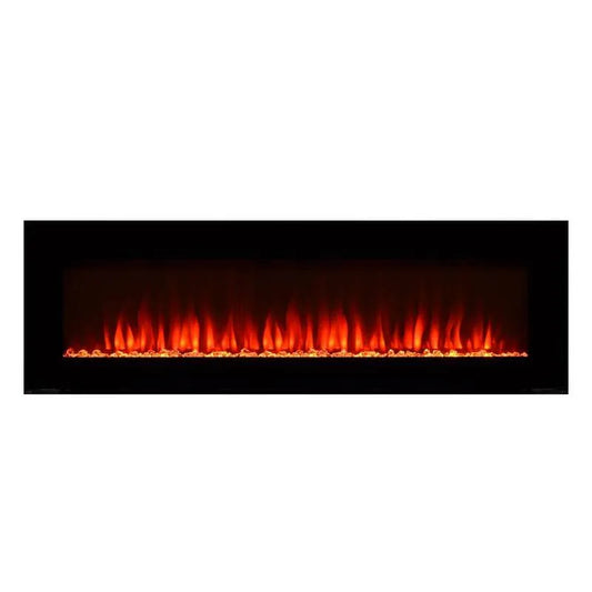 Elektrischer Kamin Schwarz, Premium 60 in. Front Venting Schlanke Wand-Mount