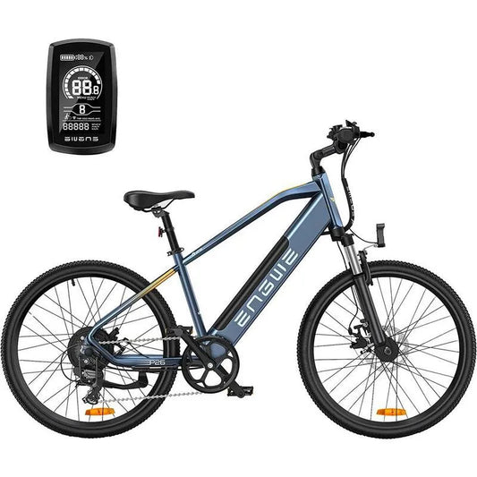mit 500-Watt 13. 6Ah 500-Watt, 26 in., 7-Stufen, Shimano 7-Stufen Gear, 48-Volt 13, 6Ah Wechselbare Batterie, Elektrische Pendlerräder mit 500-Watt Starker Motor, Blau, 13.6Ah