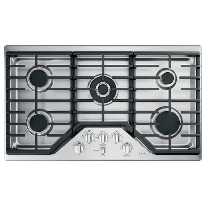 Cafe Gas Kochfeld, 36 in., 20000 BTU, 5 Brenner, Edelstahl, 000 BTU Triple Ring Burner, 20,000 BTU