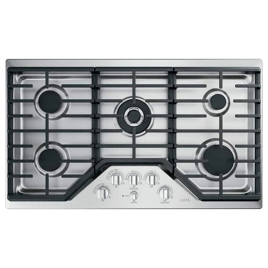 Cafe Gas Kochfeld, 36 in., 20000 BTU, 5 Brenner, Edelstahl, 000 BTU Triple Ring Burner, 20,000 BTU