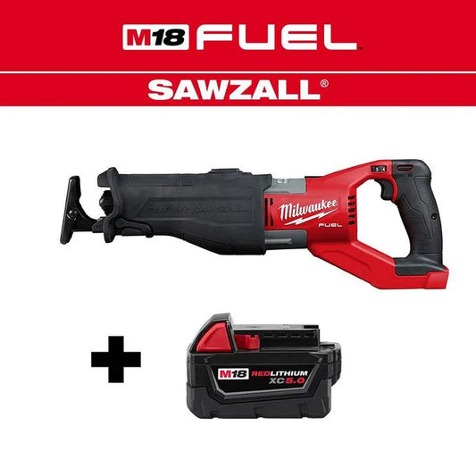 Milwaukee, kabellos Design, M18 FUEL 18V Lithium-Ionen-Bürste ohne kabellos SUPER SAWZALL Orbital Reciprocating Säge mit M18 5. 0 Ah Batterie, kabellos, 5.0 Ah